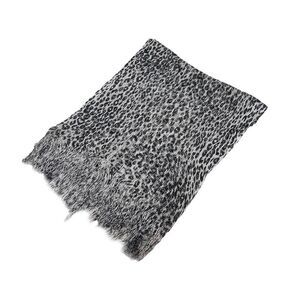 Black And Gray Metallic Leopard Print Lightweight Poncho